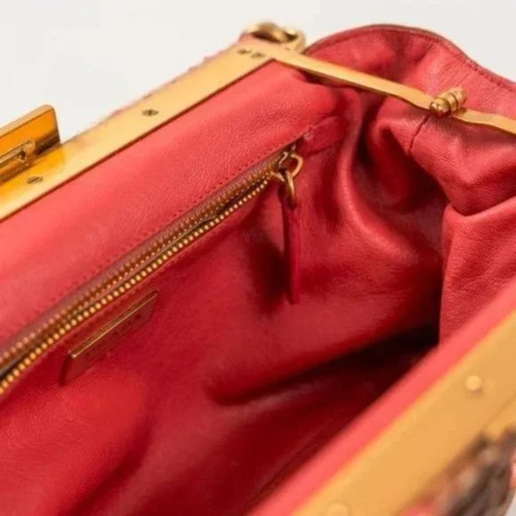 Prada Brandy Tessuto Python Chain Shoulder Bag - Picture 11 of 13